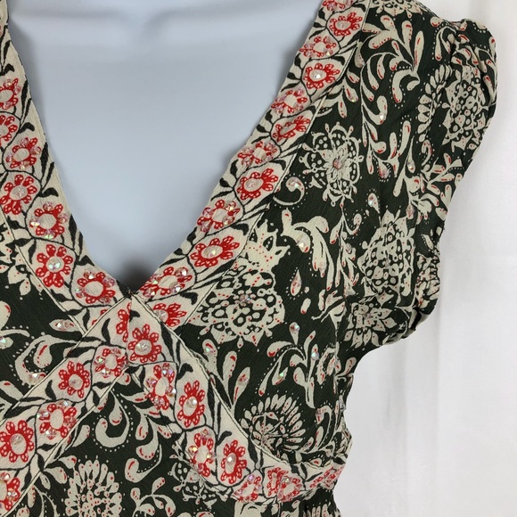 Quizz Trends rayon embellished top M - Picture 2 of 5